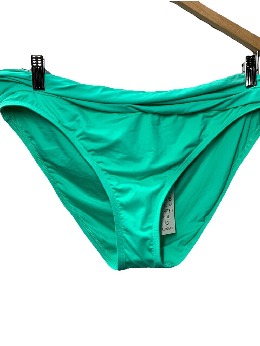 La Blanca Island Goddess Shirred Seafoam Hipster Bikini Bottom LB0IG95 Size 14
